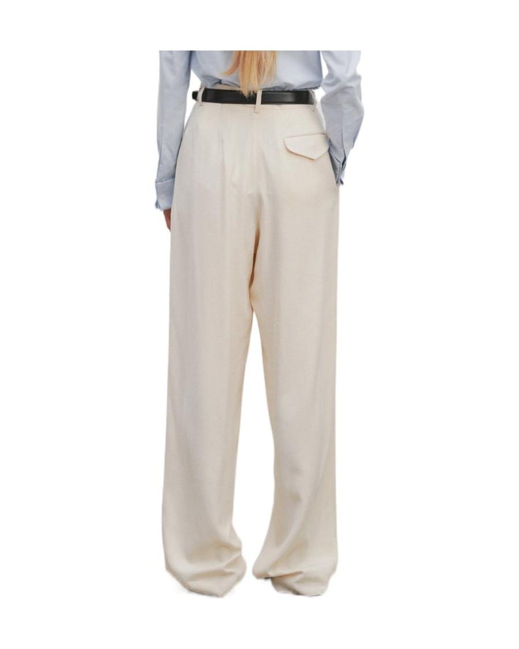The Row White Belt-Loop Casual Pants