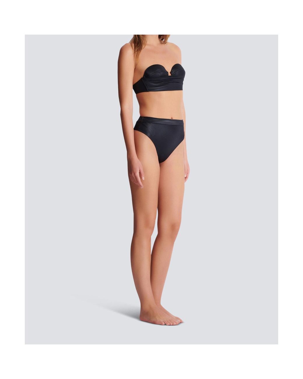 Balmain Black Two-Piece Swimsuit