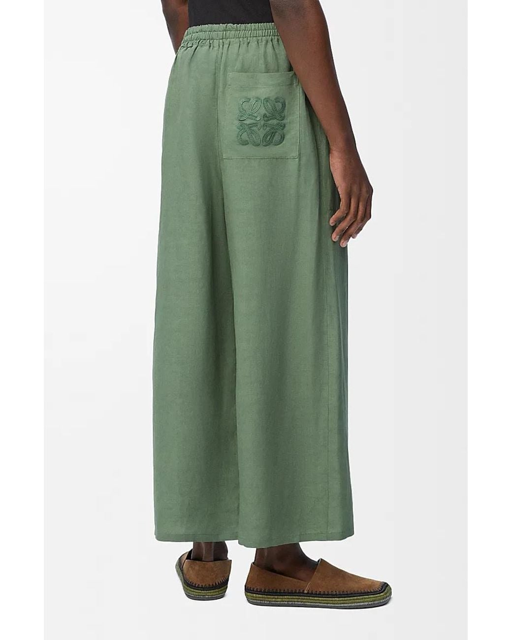 Loewe Green Cropped Trousers for men