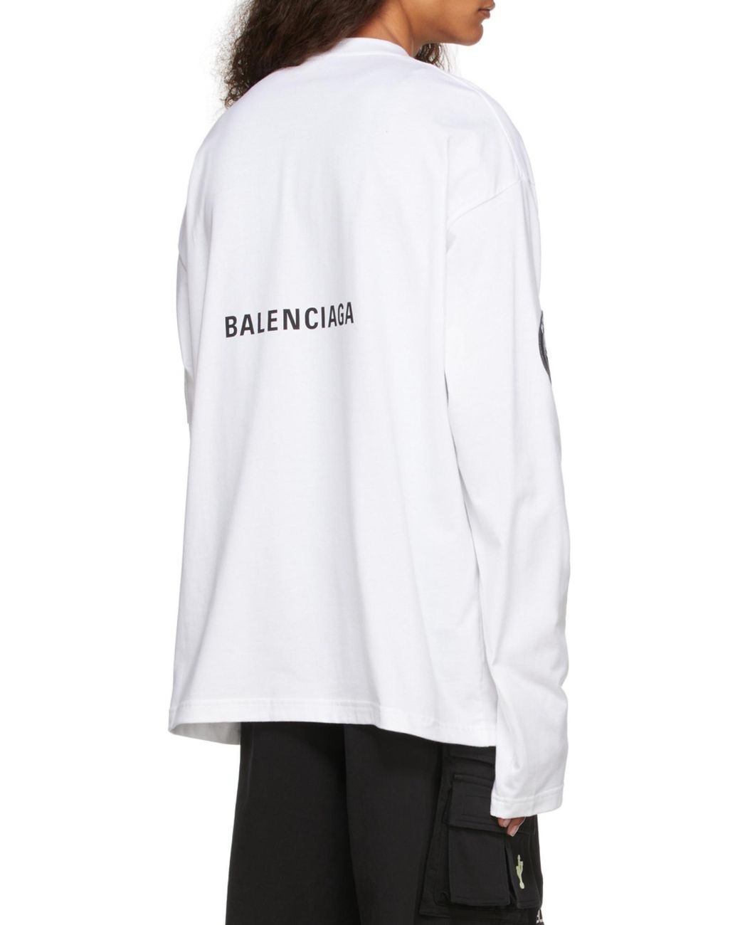 Balenciaga White Space Long-Sleeved T-Shirt