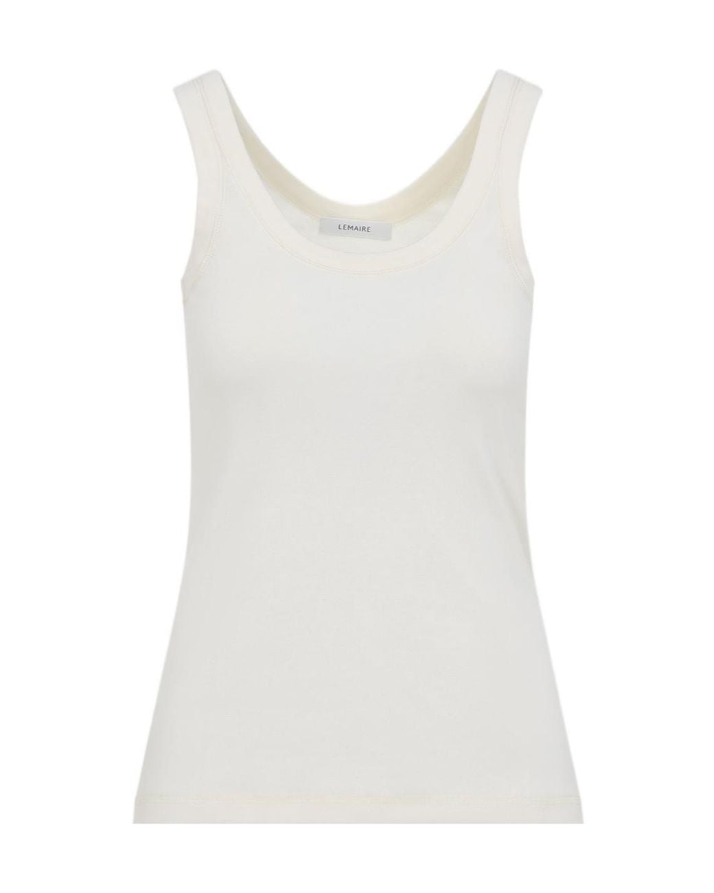 Lemaire White Ribbed Tank Top