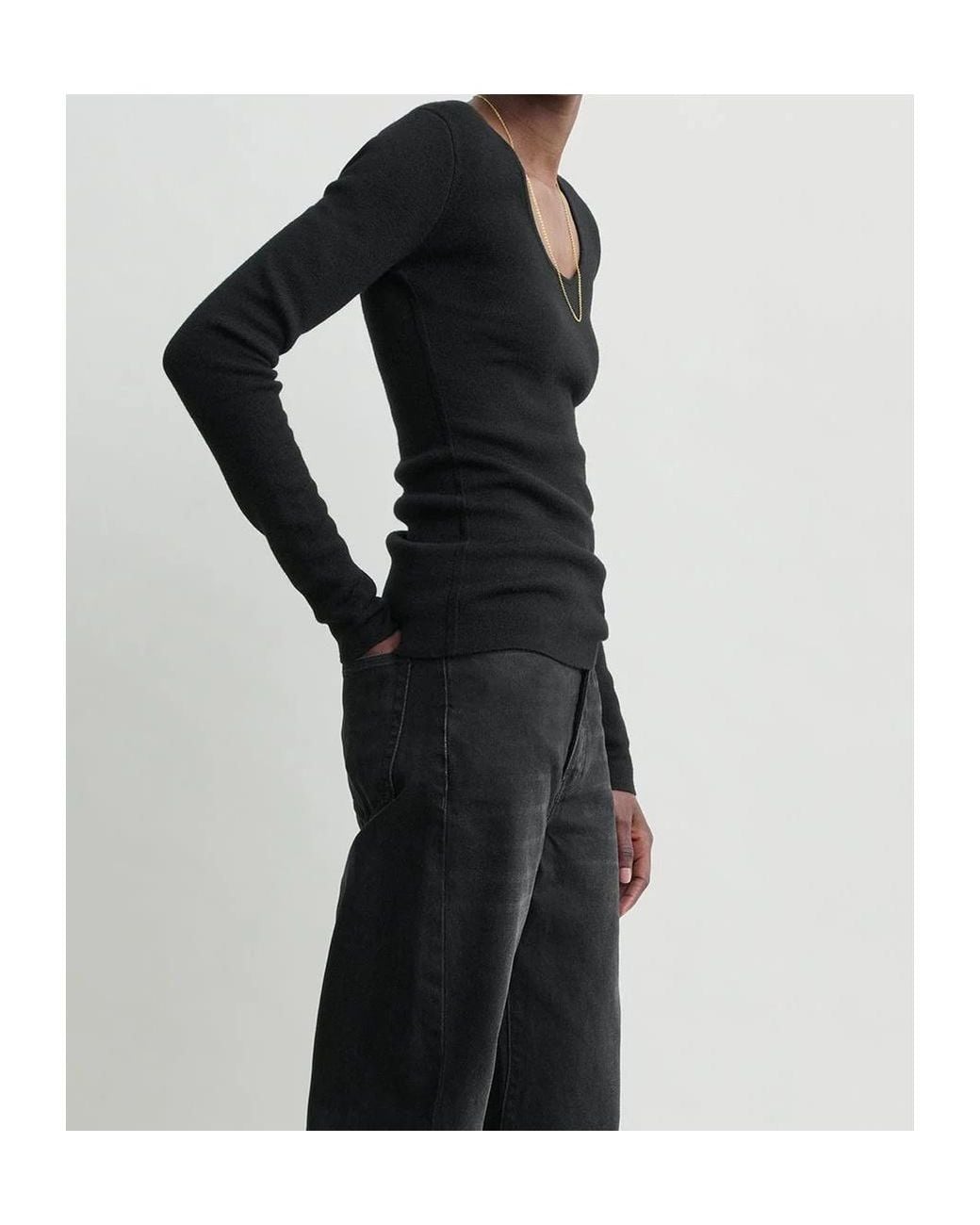 Totême Black Long-Sleeved Knitwear