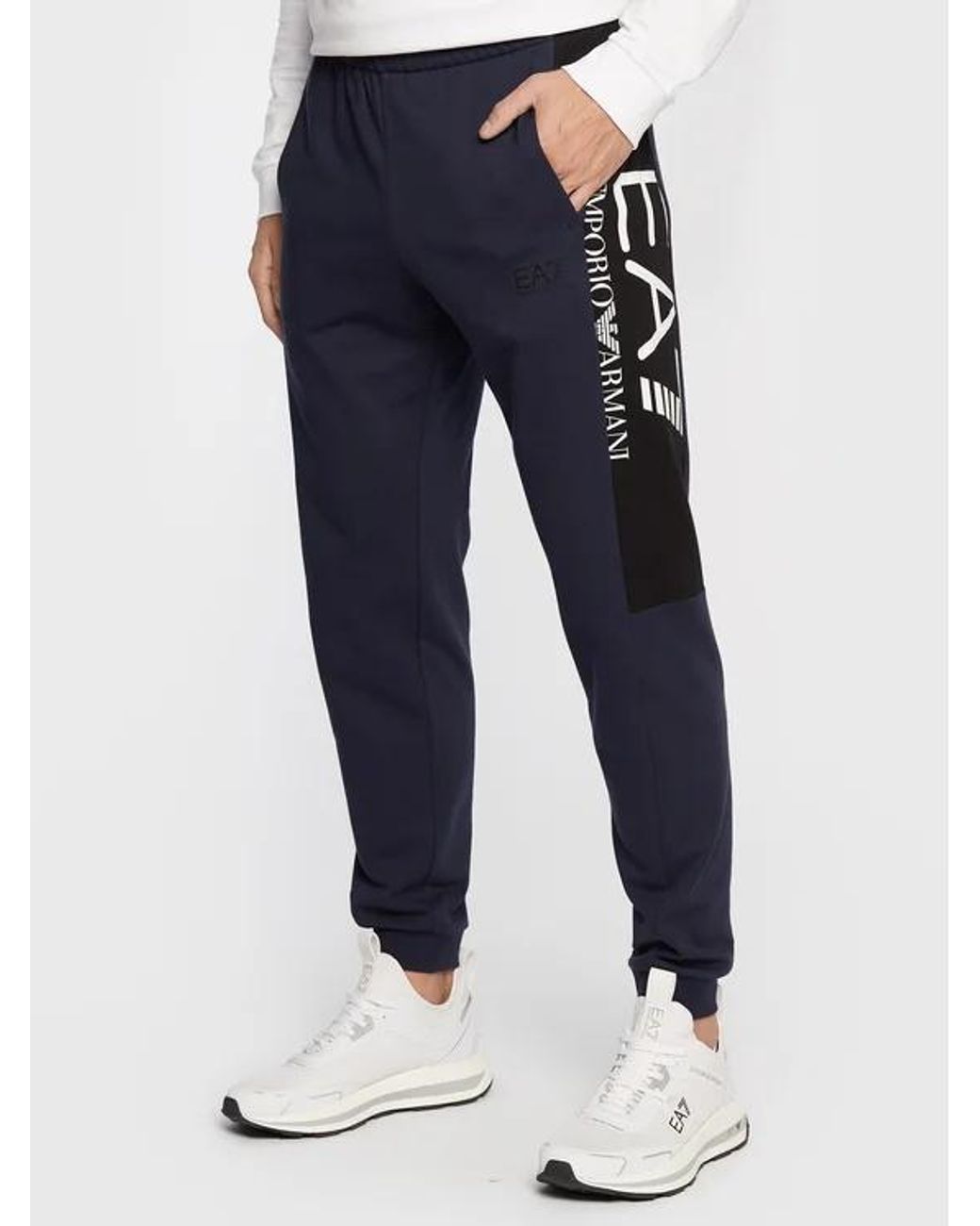 EA7 Blue Logo Sweatpants for men