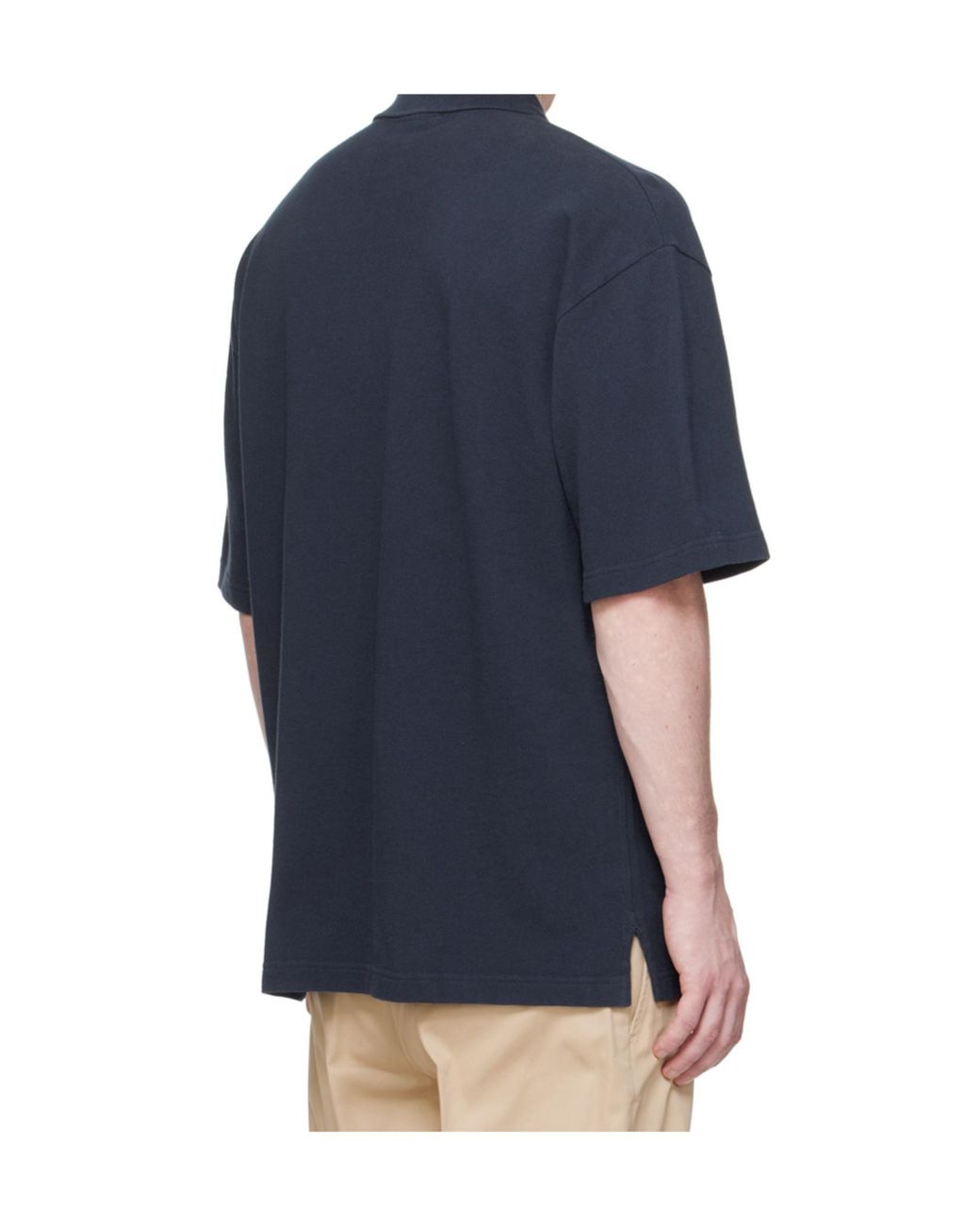 Maison Kitsuné Blue Maison Kitsuné Bold Fox Head Patch Oversized Polo Shirt for men