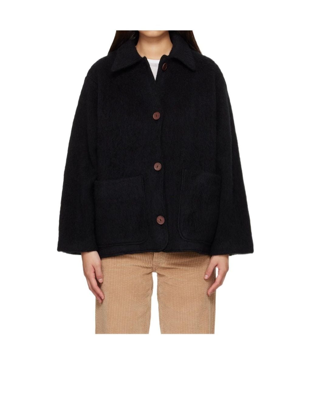 Baserange Black Single-Breasted Jacket
