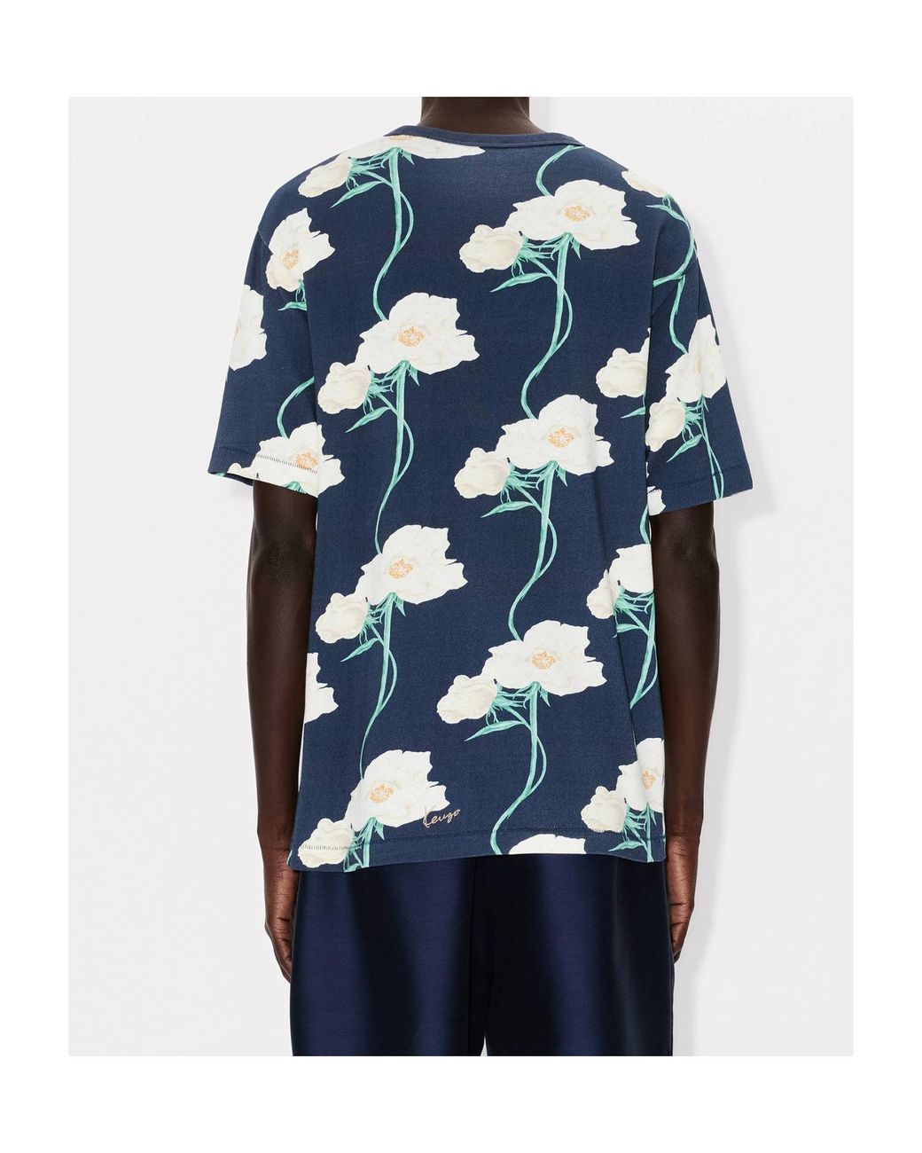 KENZO Blue Archive Rose Crewneck T-Shirt for men