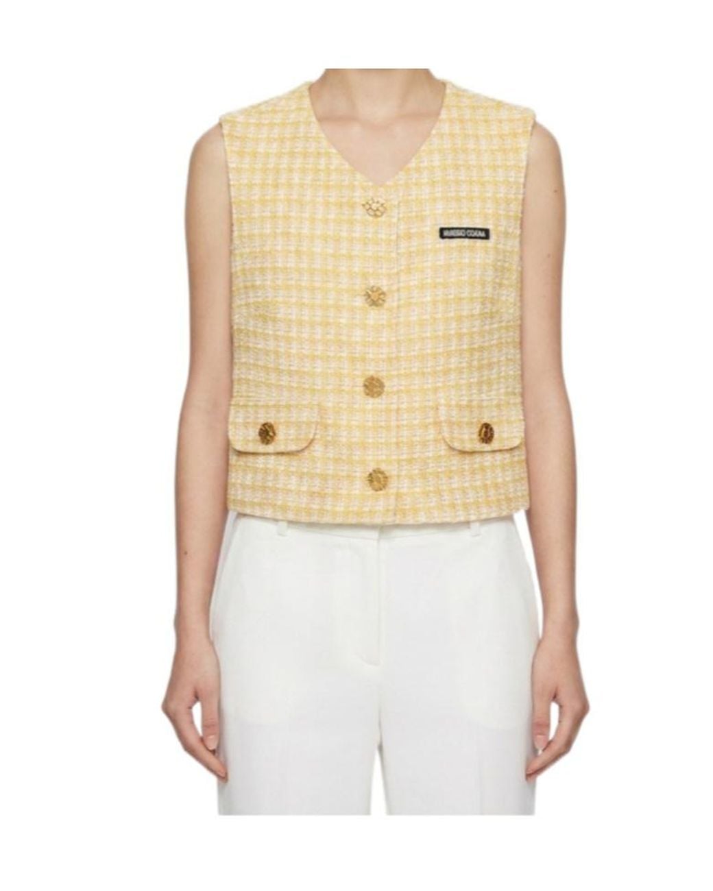 Marissa Chiara Natural V-Neck Vest