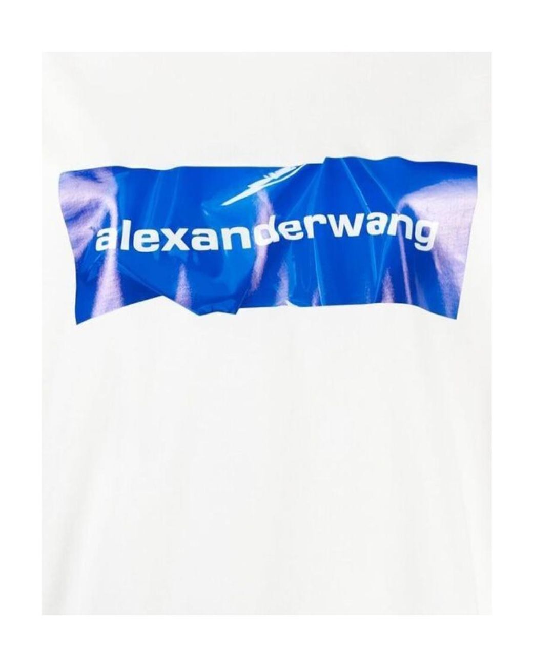 Alexander Wang Blue Logo Print Pullover Hoodie