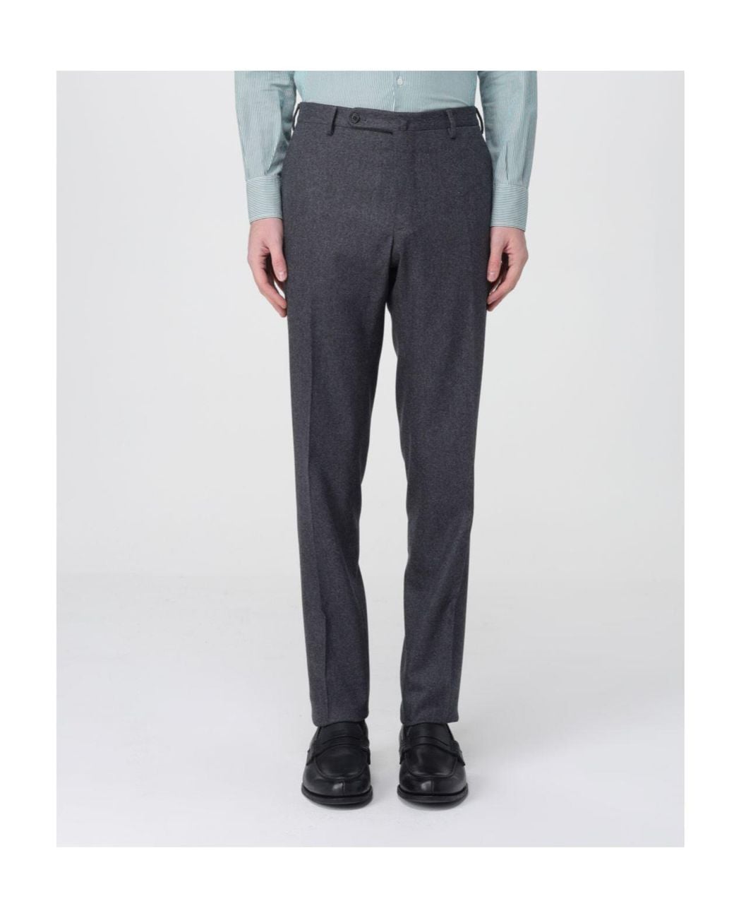 Incotex Gray Pressed-Pleat Wool Trousers for men
