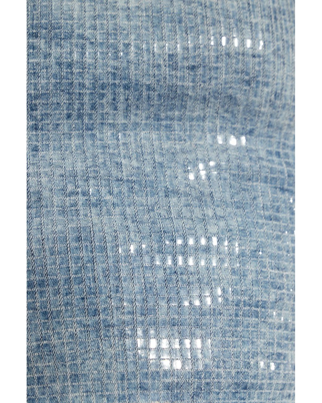 DIESEL Blue Shi Denim Style Printed Bustier Top