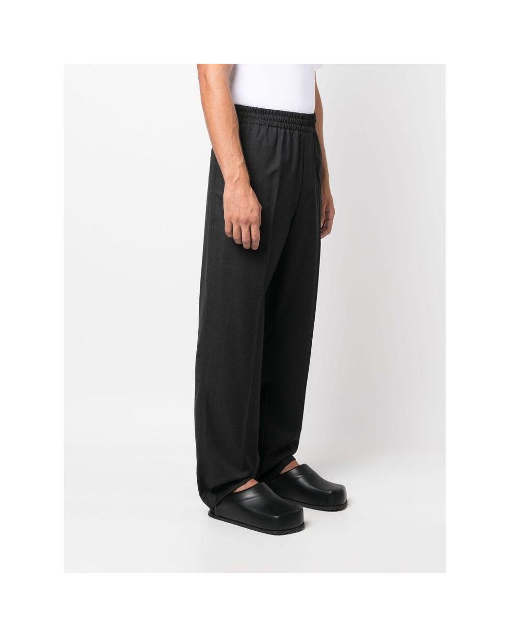 Isabel Marant Black Elasticated Waistband Straight-Leg Trousers for men