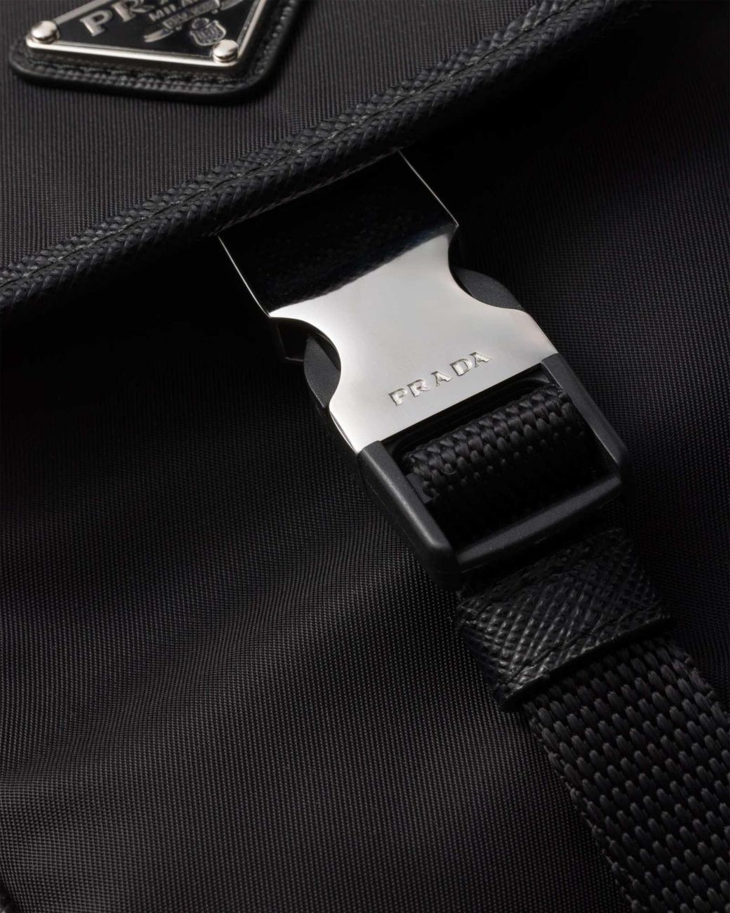 Prada Black Re-Nylon And Saffiano Leather Smartphone Case for men