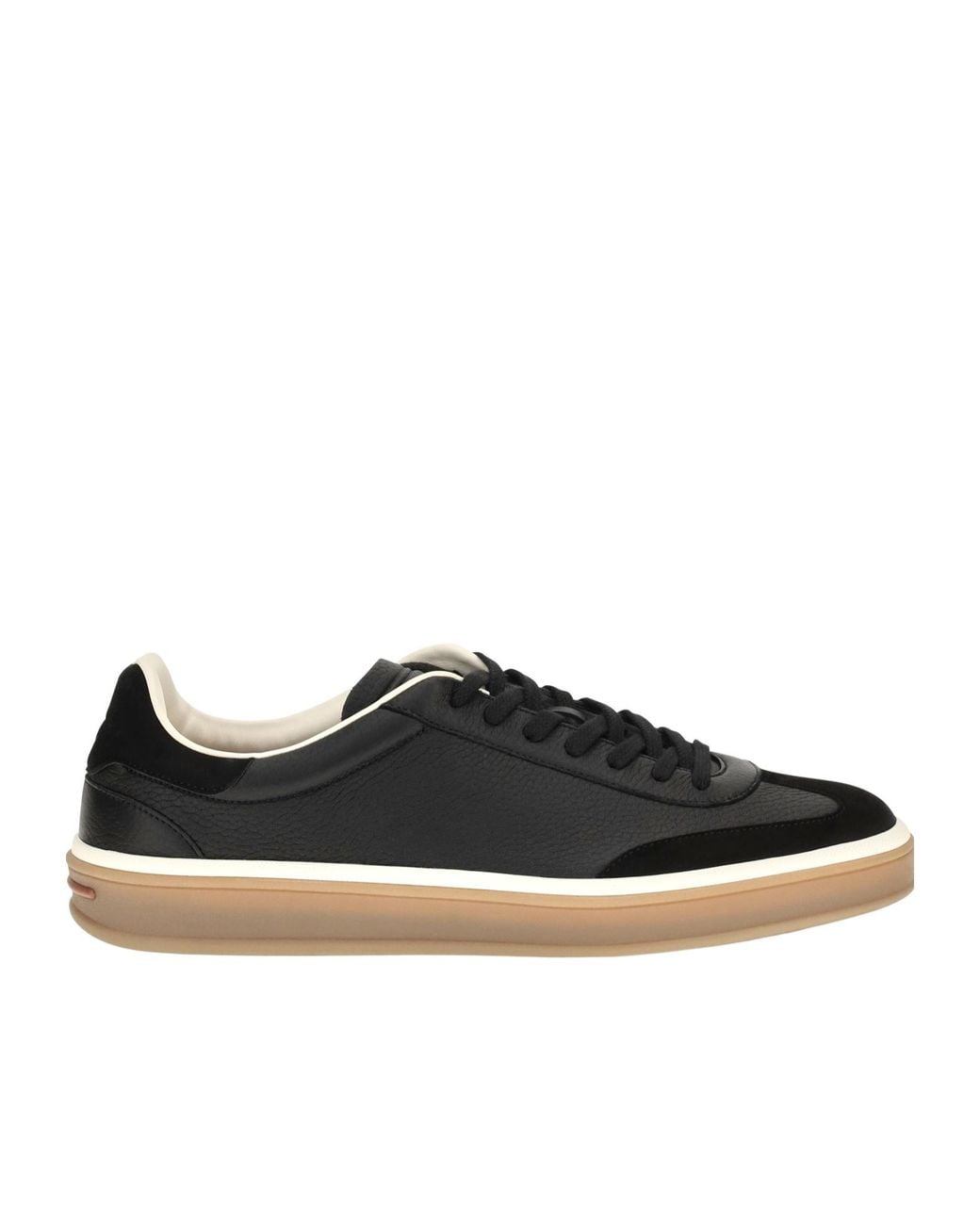 Loro Piana Black Almond Toe Lace-Up Sneakers for men