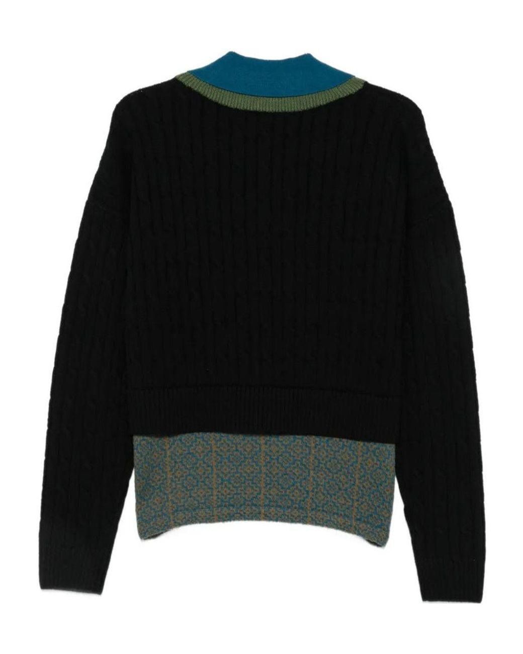 Dries Van Noten Black Long-Sleeved Sweater for men