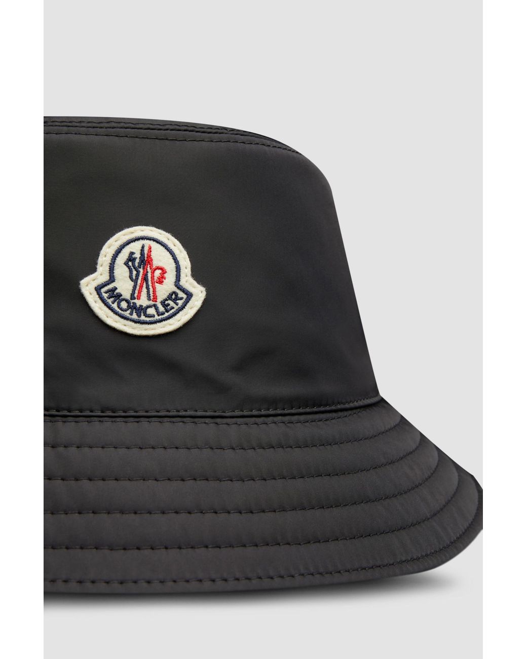Moncler Black Logo Patch Bucket Hat for men
