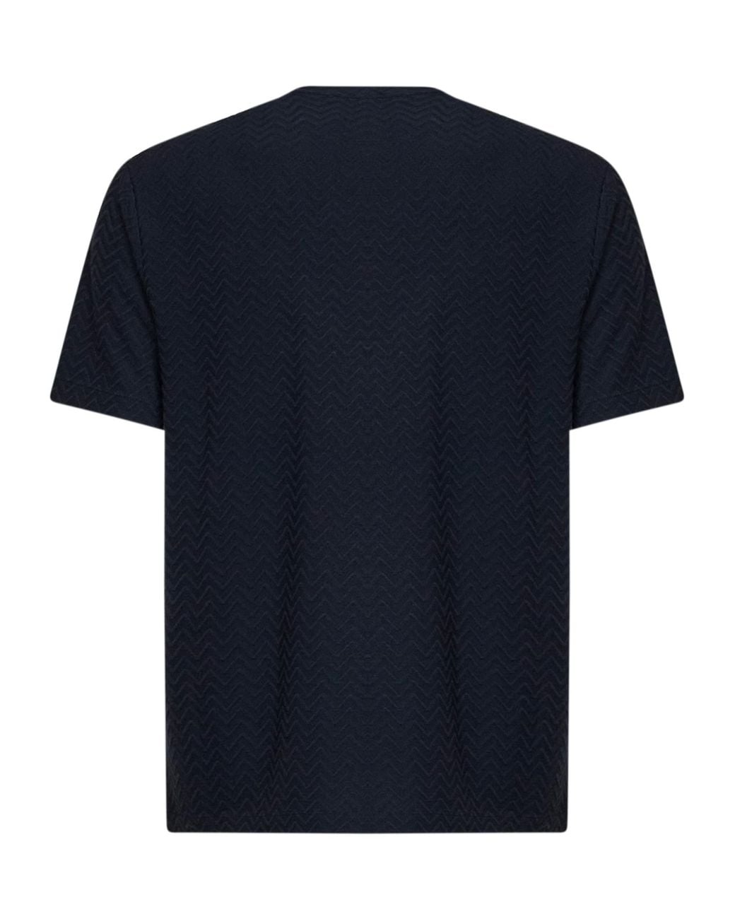 Chevron R Giorgio Armani Chevron-Knit T-Shirt in Blue for Men | Lyst