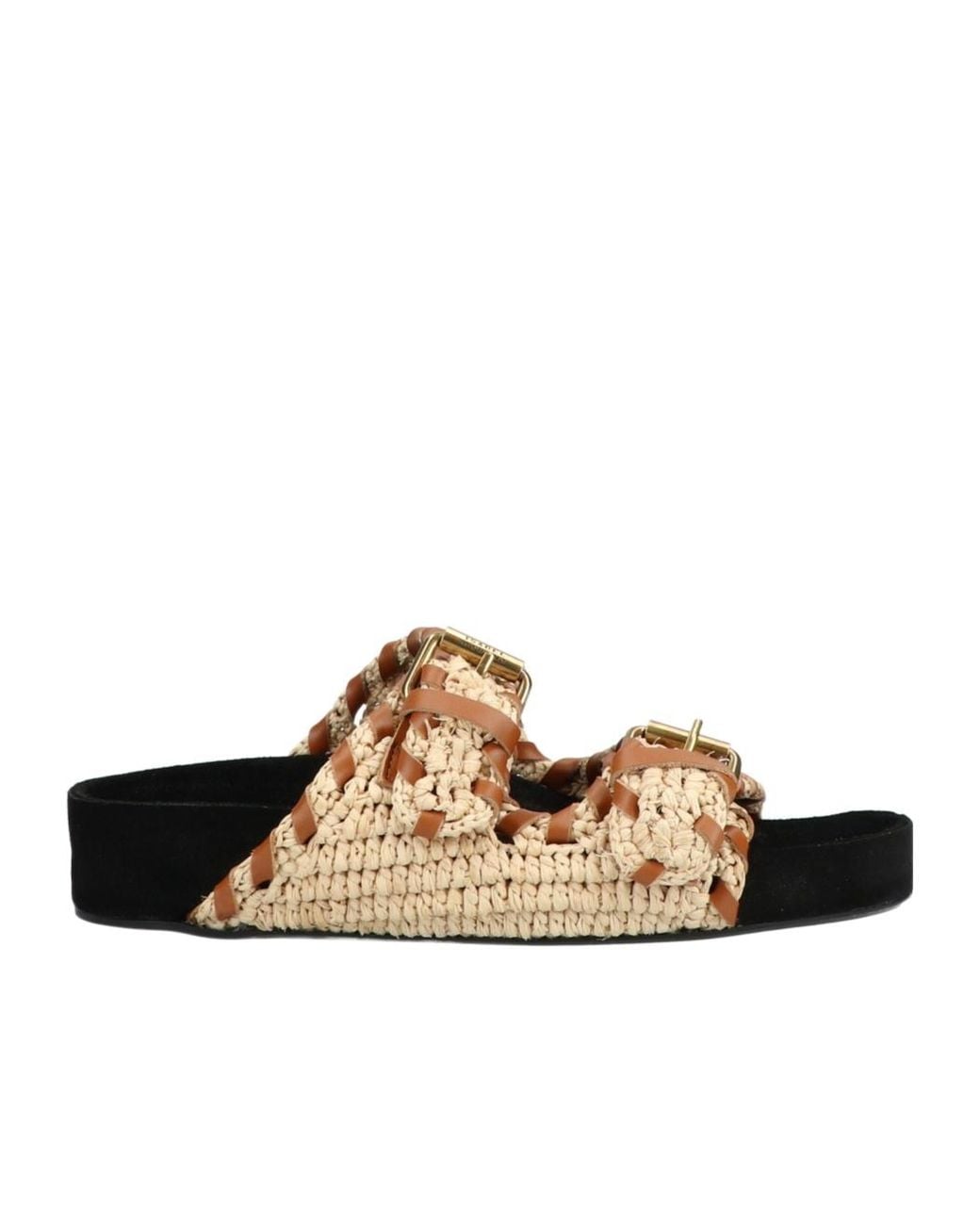 Isabel Marant Brown Round Head Slippers