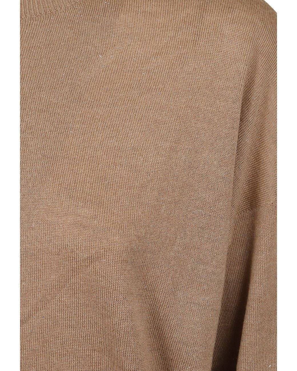 Peserico Brown Sequined Knit Sweater