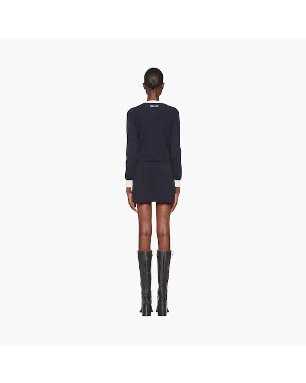 Miu Miu Blue Button-Up Long Sleeved Cardigan