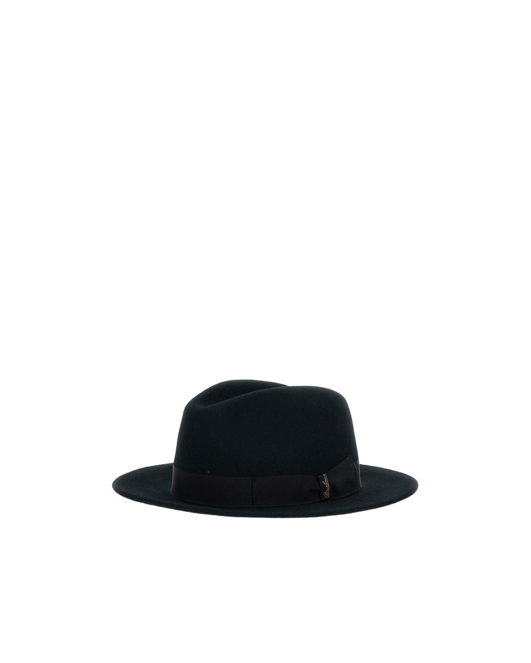 Borsalino Black Grosgrain-Band Fedora Hat for men