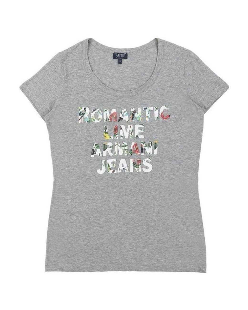 Armani Jeans Gray Crew-Neck Logo T-Shirt