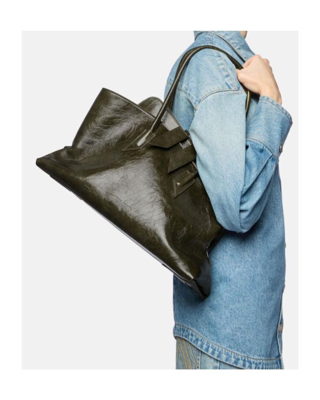 The Attico Green The La Passeggiata Medium Tote Bag