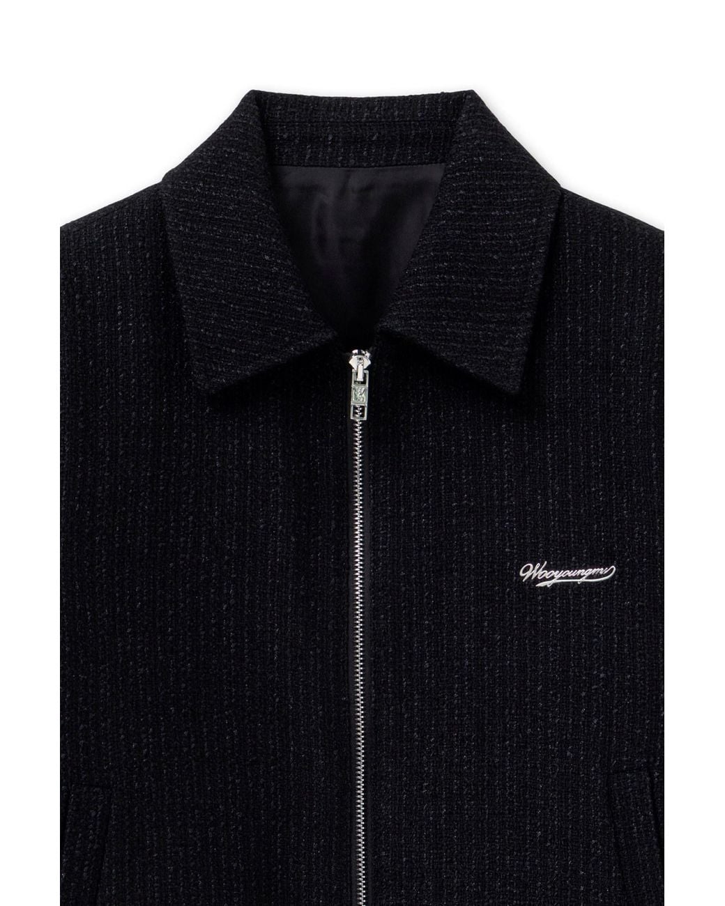 Wooyoungmi Black Logo Zip-Up Jacket for men