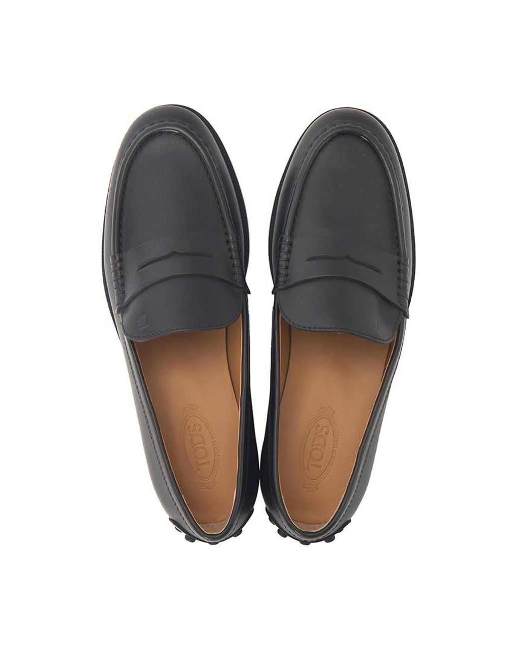 Tod's Black Penny Leather Loafers