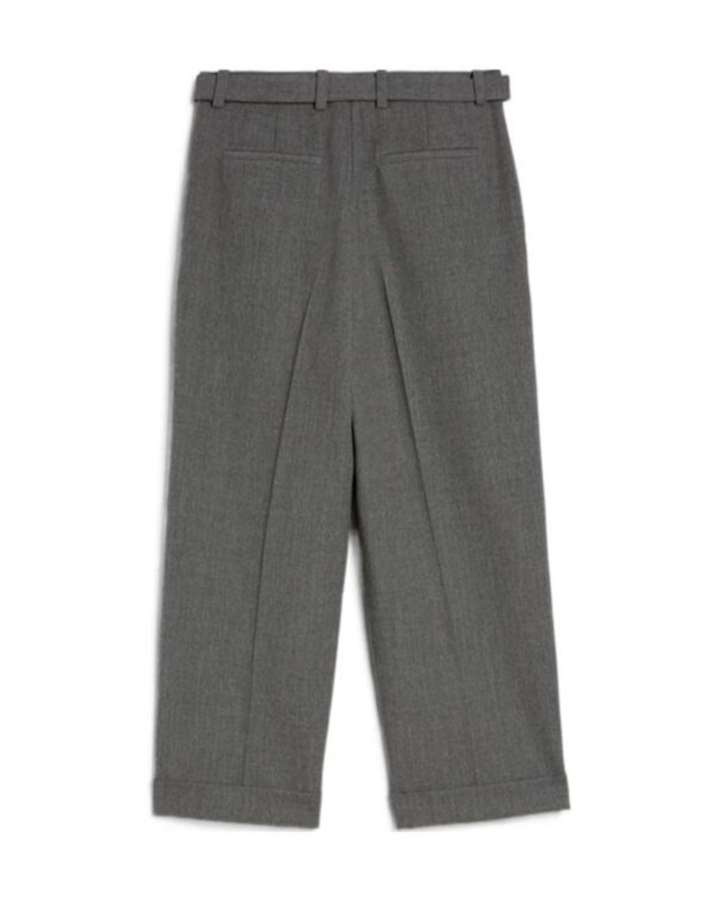 Jil Sander Gray Pressed Crease Belted Pants for men