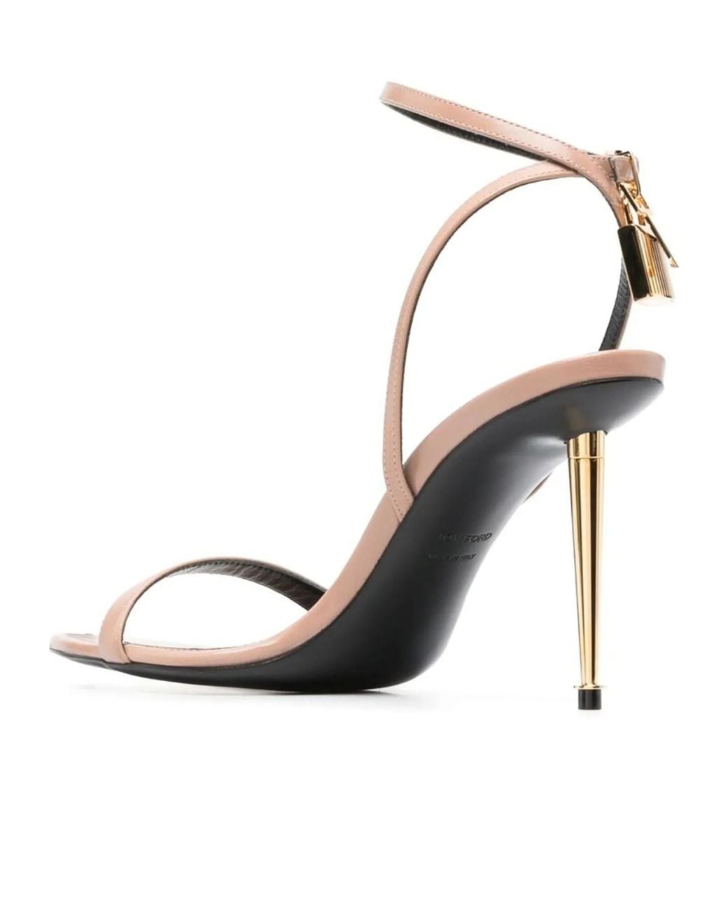 Tom Ford White Padlock Pointy Sandals