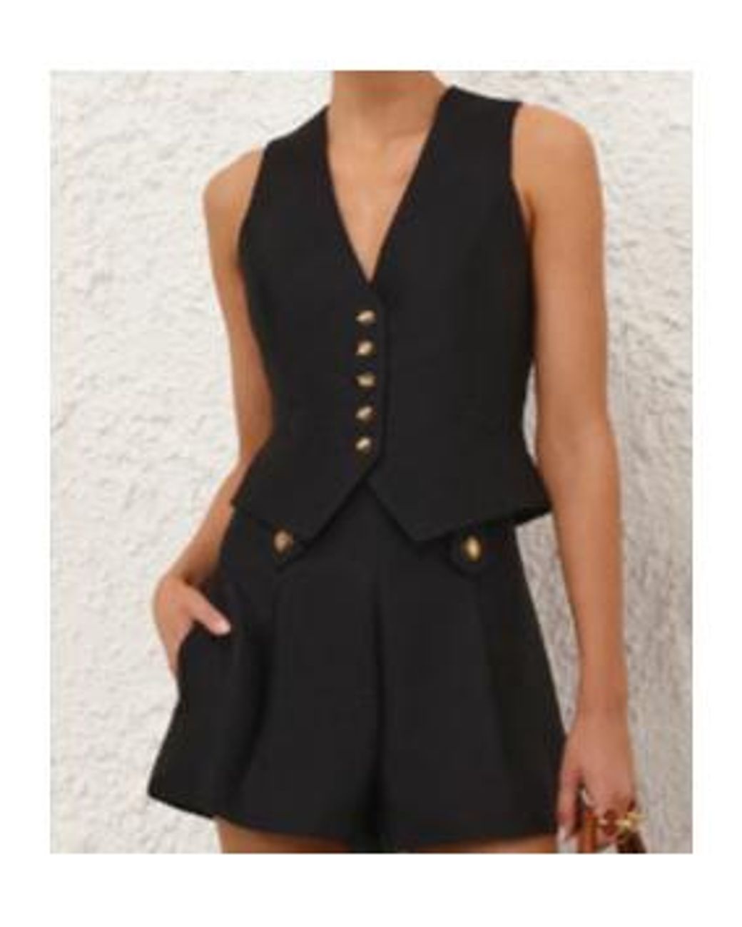 Zimmermann Black Button-Up Waistcoat