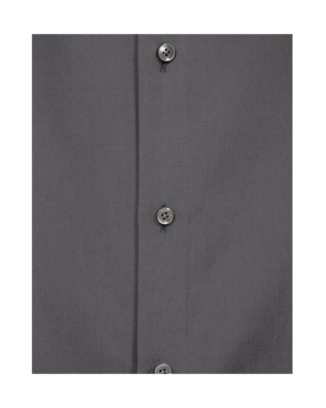 Zegna Gray Curved Hem Poplin Shirt for men
