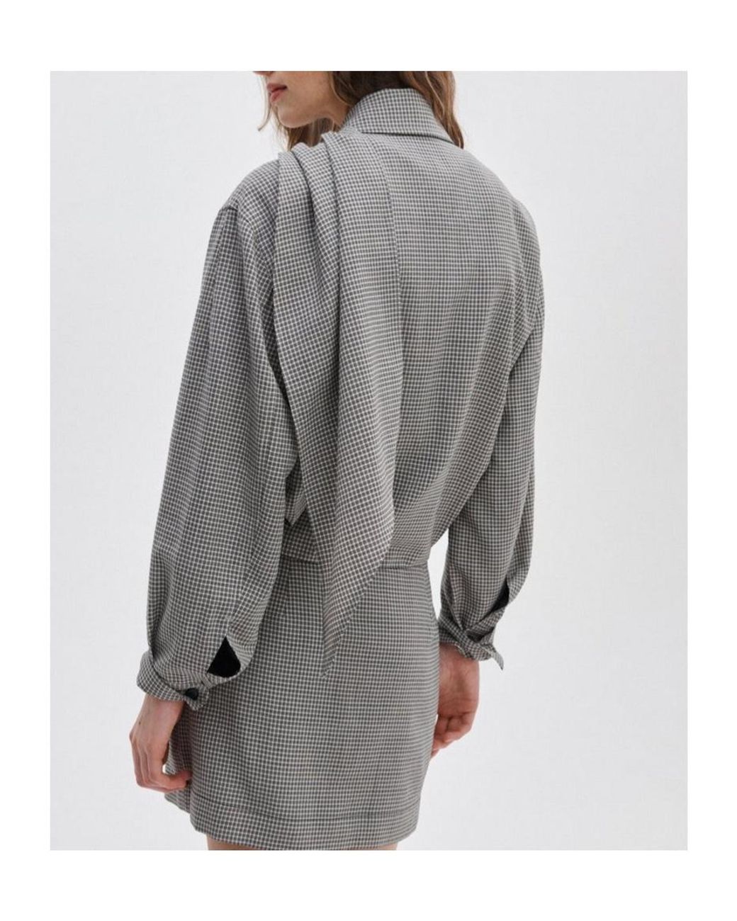Rag & Bone Gray Draped Scarf Detail Jacket