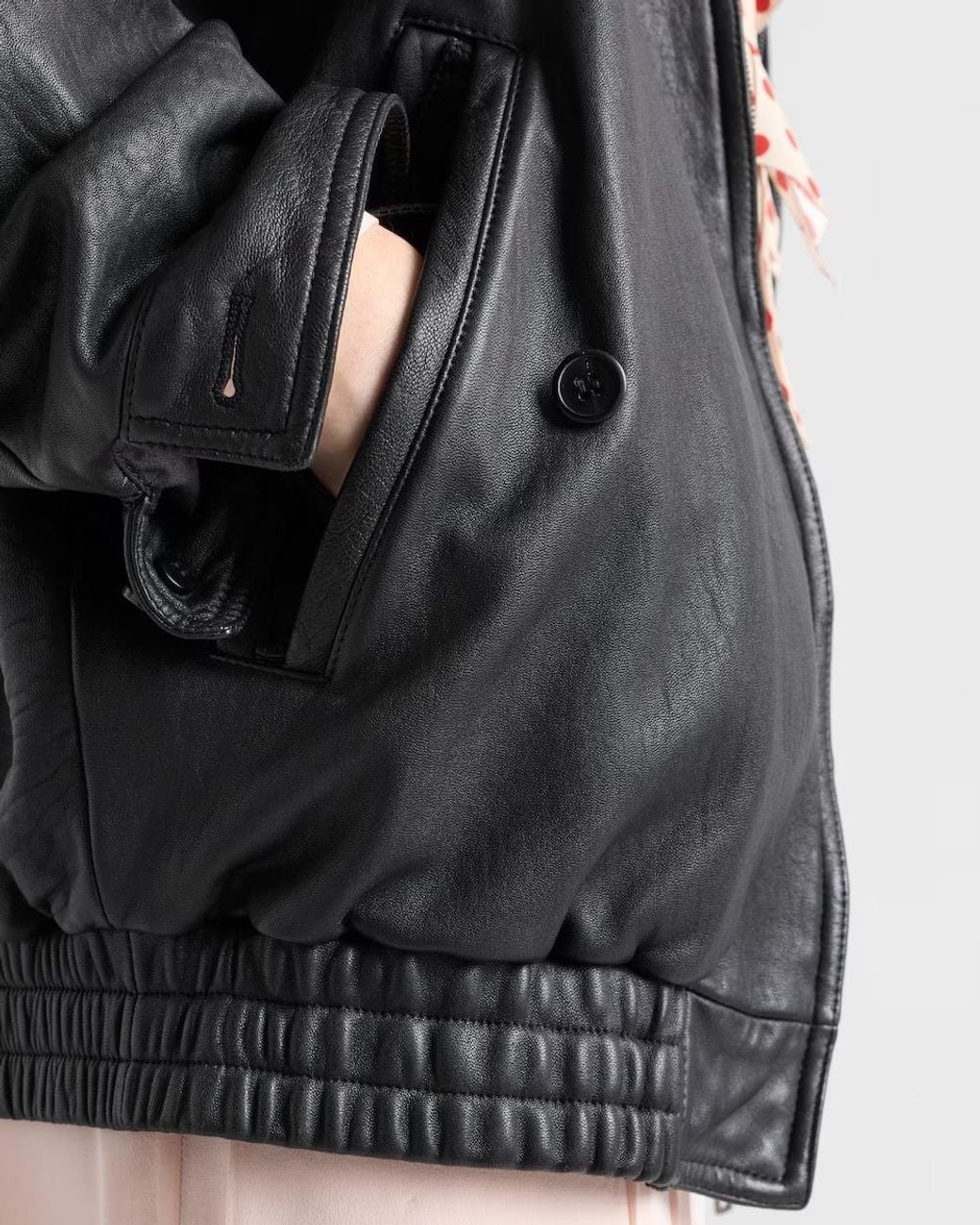 Prada Black Nappa Leather Blouson Jacket
