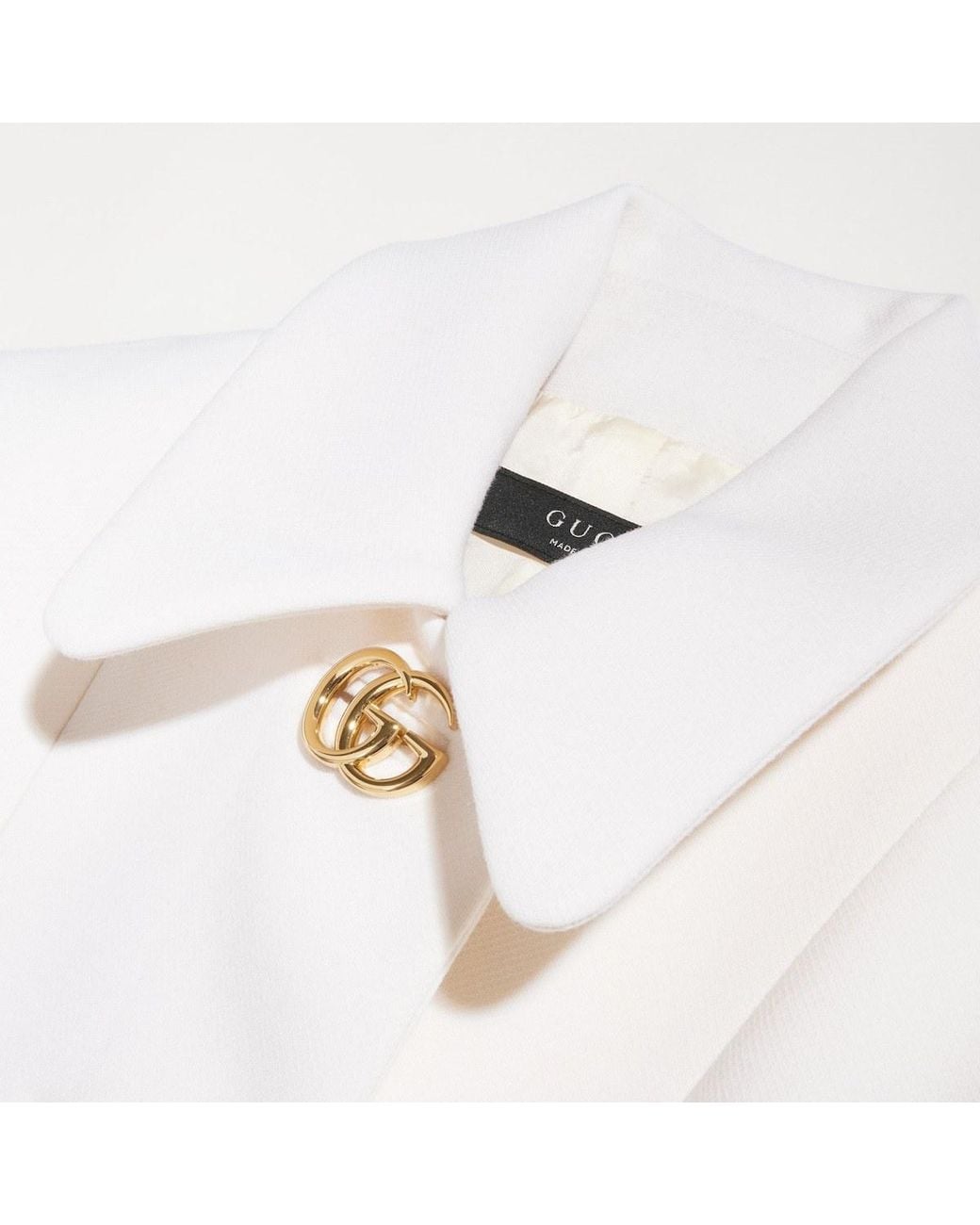 Gucci White Double G Button Coat