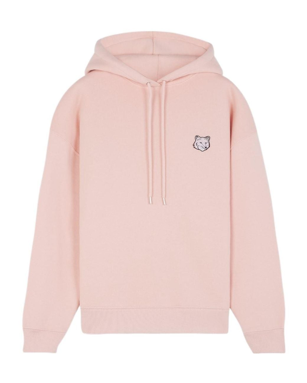Maison Kitsuné Pink Maison Kitsuné Fox Head Patch Drawstring Hoodie