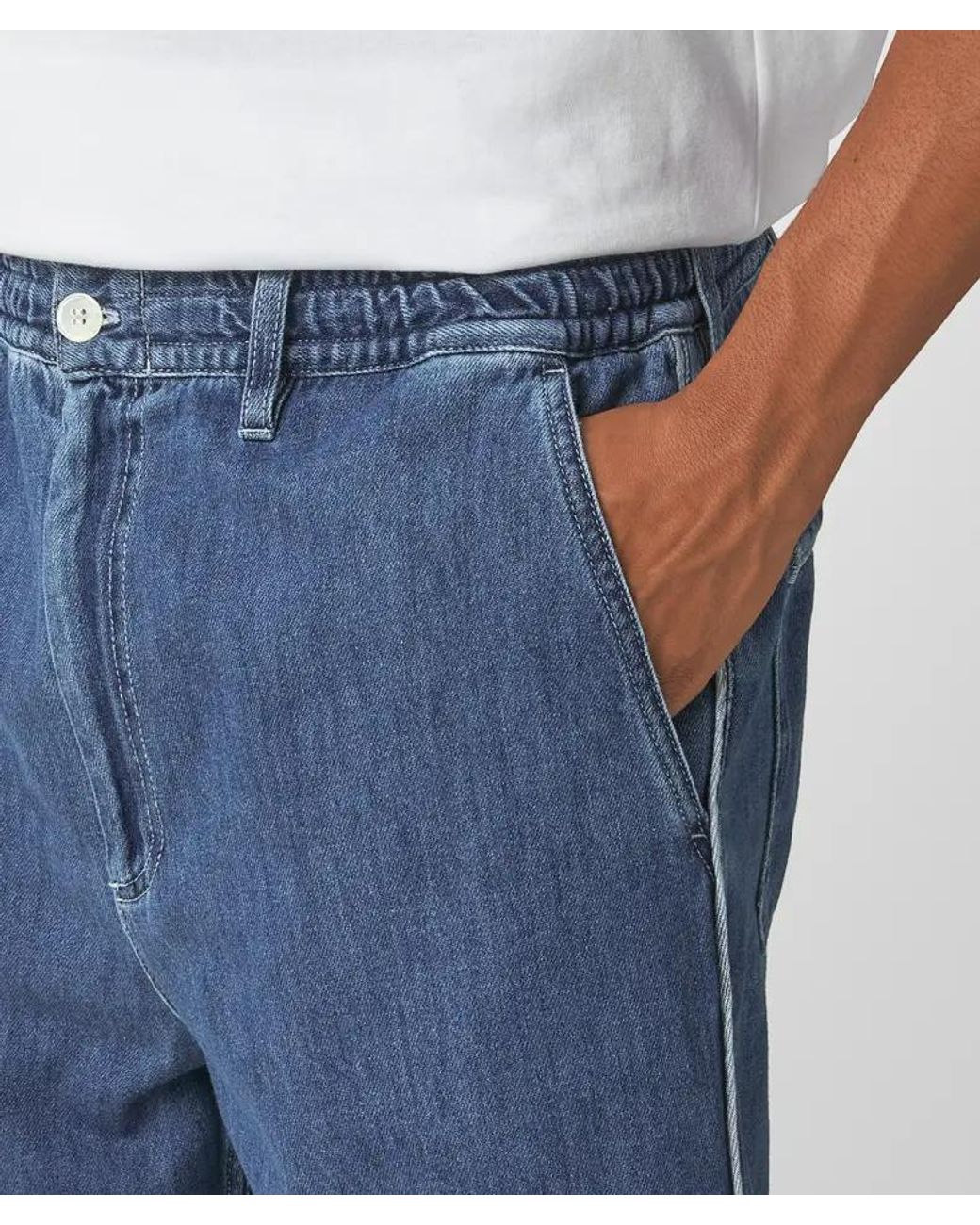 Marni Blue Elastic Waist Denim Shorts for men