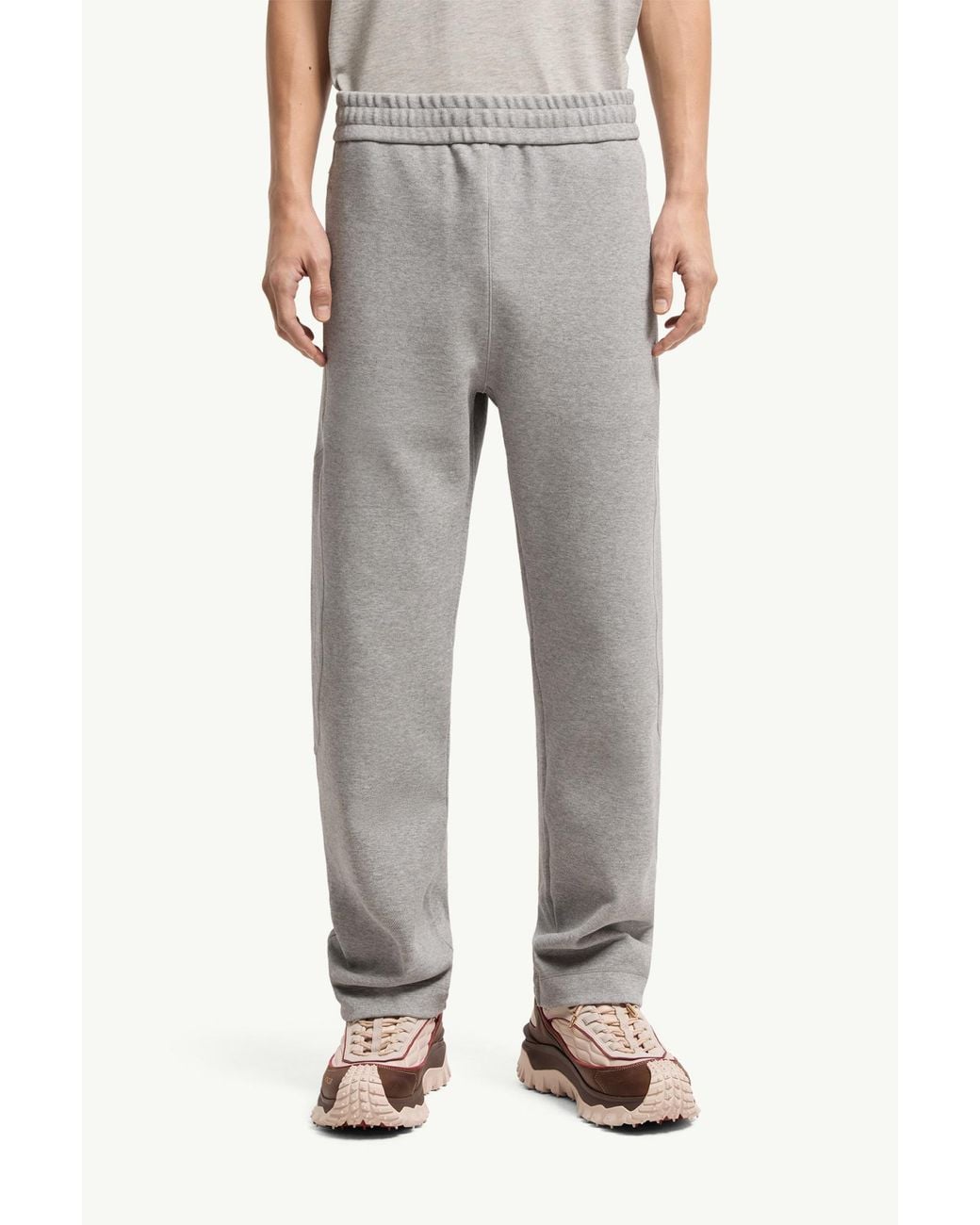 Moncler Gray Logo-Patch Track Pants for men