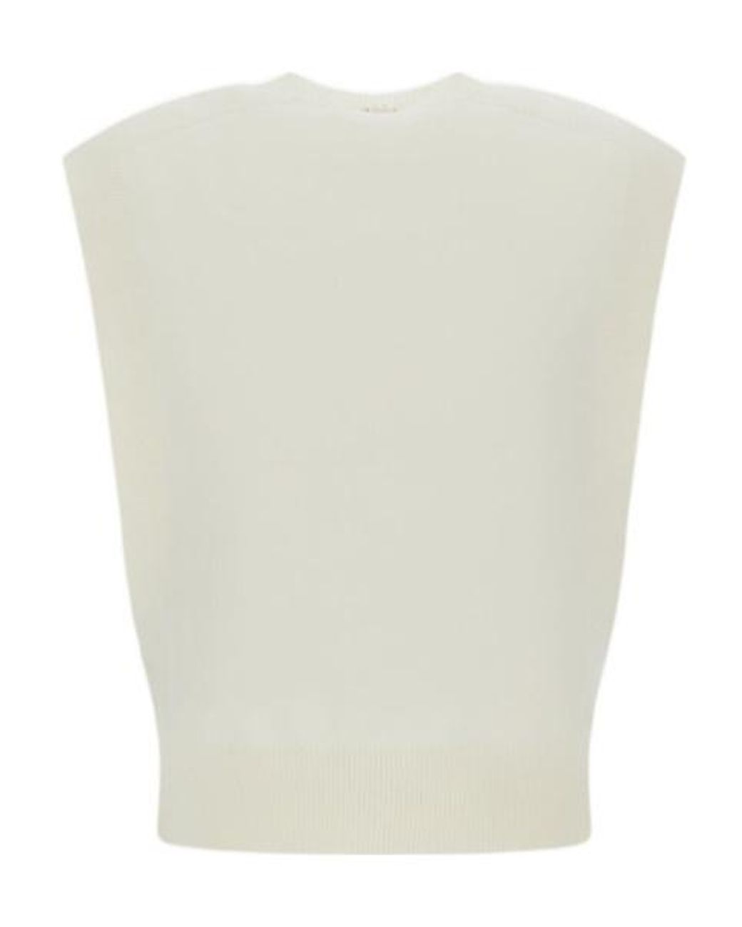 Herno White Ribbed Sleeveless Top