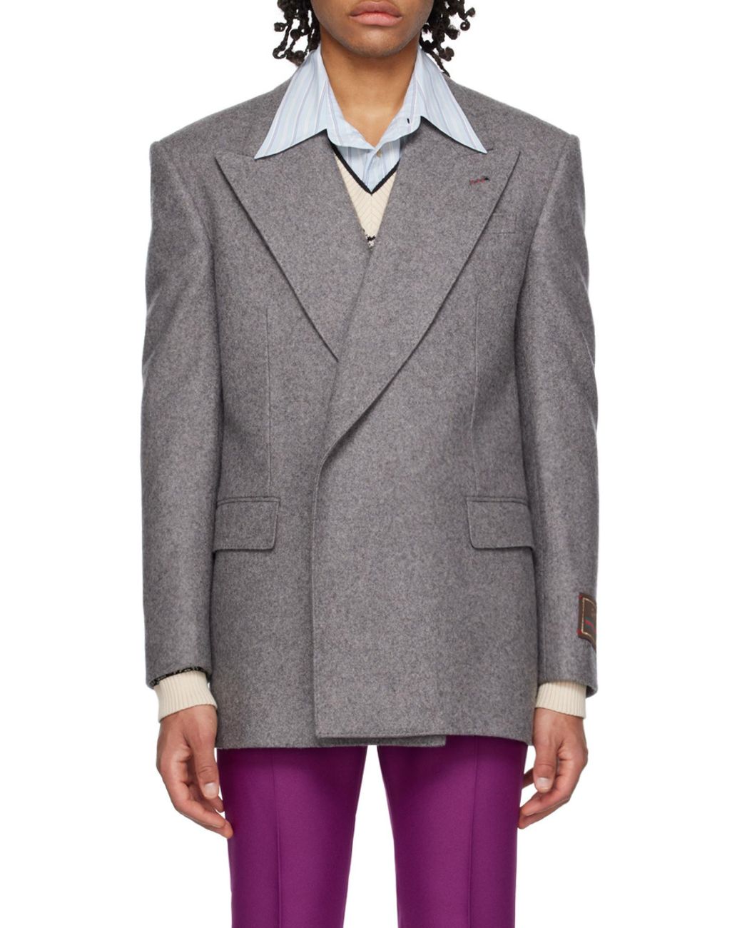 Gucci Gray Logo Patch Jacket for men