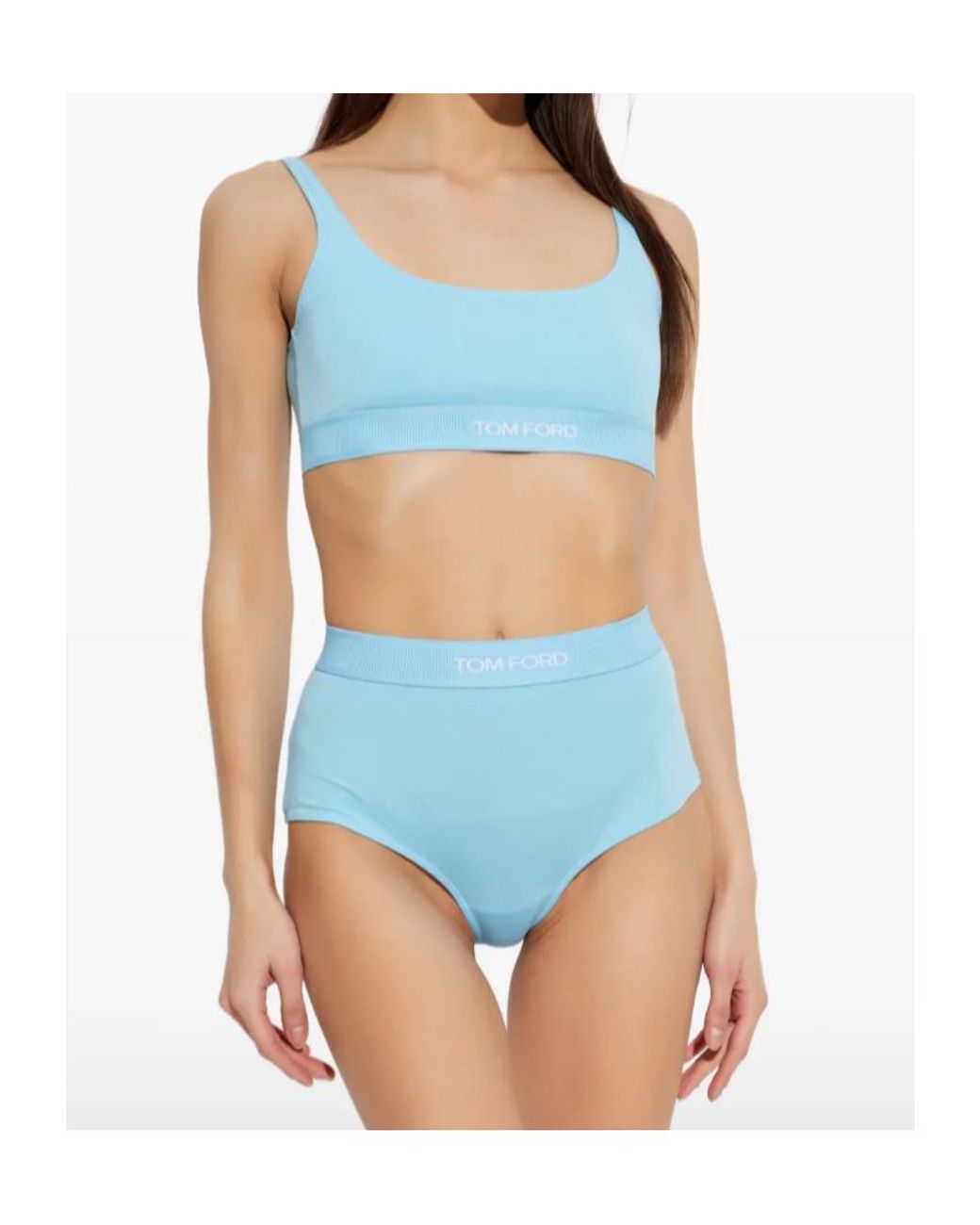 Tom Ford Blue Logo Underband Bralette Bra