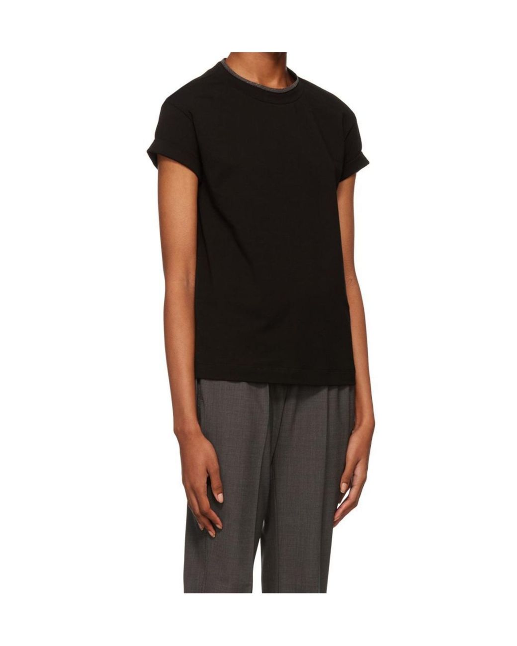 Brunello Cucinelli Black Cotton T-Shirt