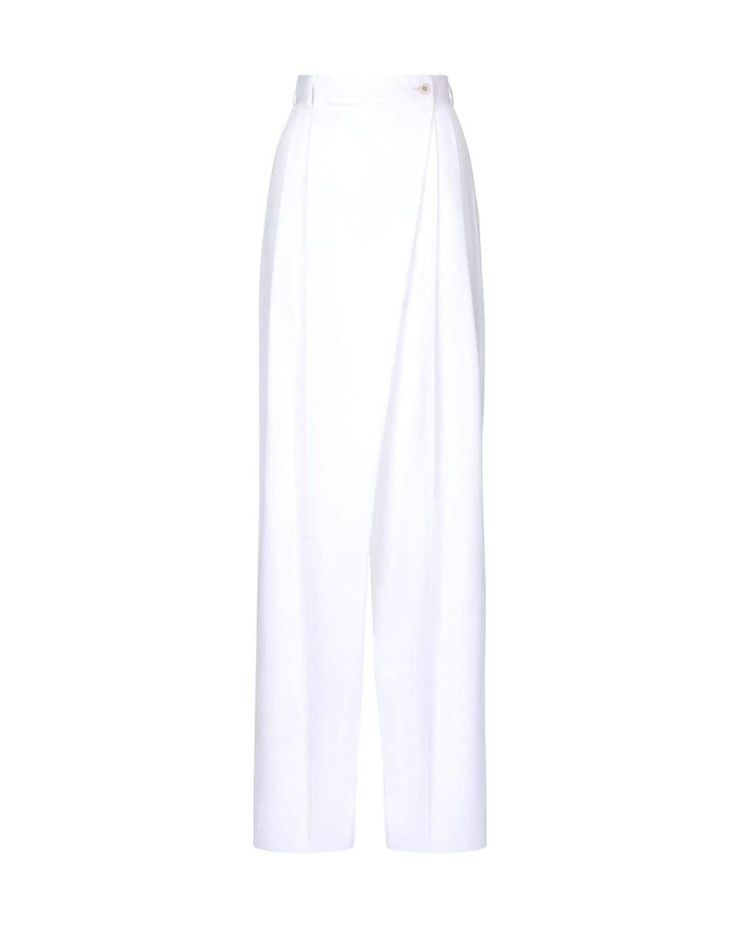 Dolce & Gabbana White Flared Poplin Pants