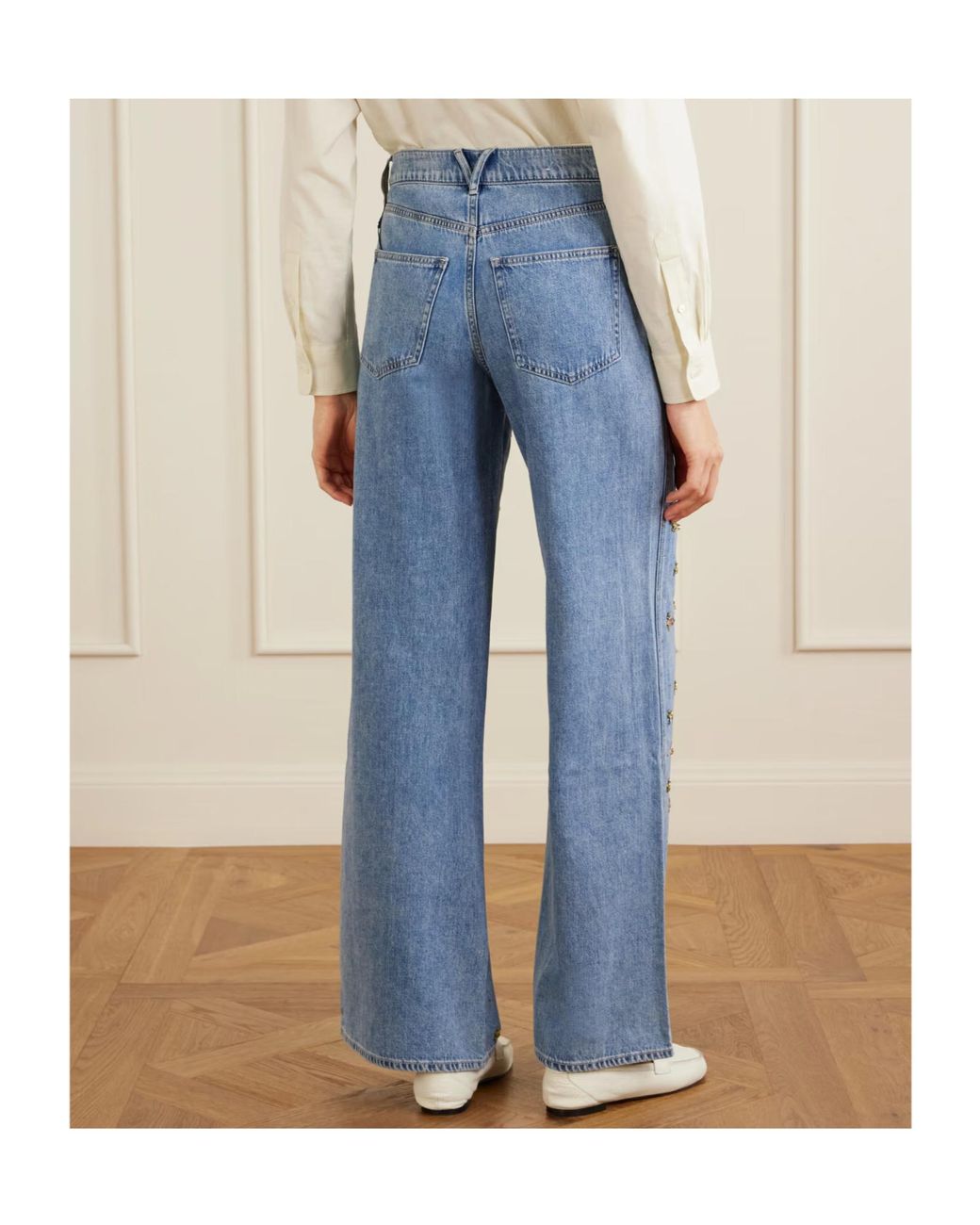 Veronica Beard Blue Kasey Wide-Leg Jeans