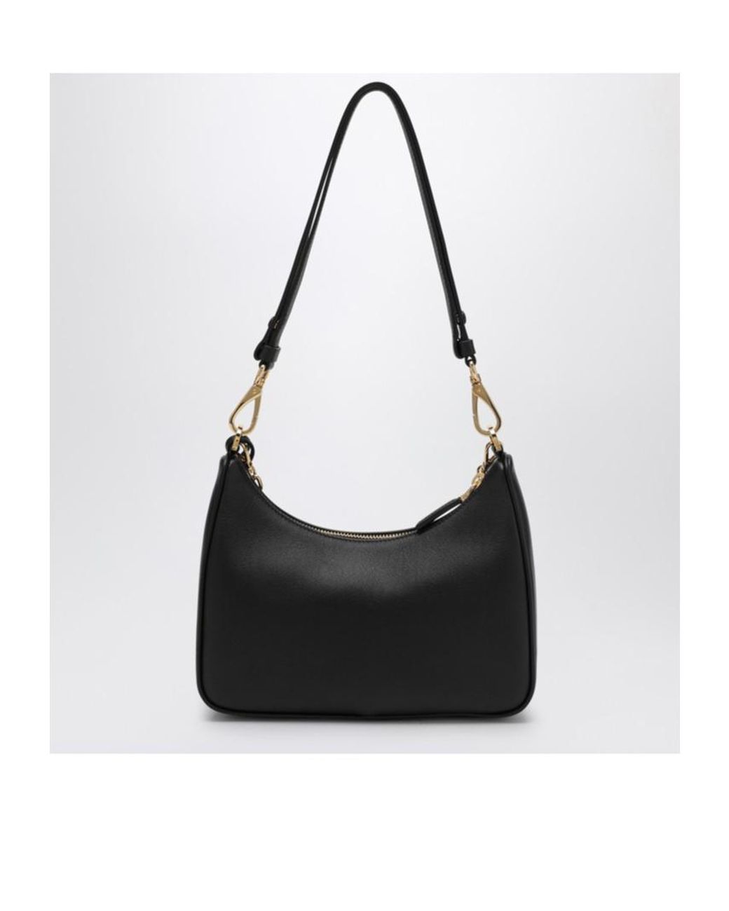 Prada Black Triangle-Logo Zipped Shoulder Bag