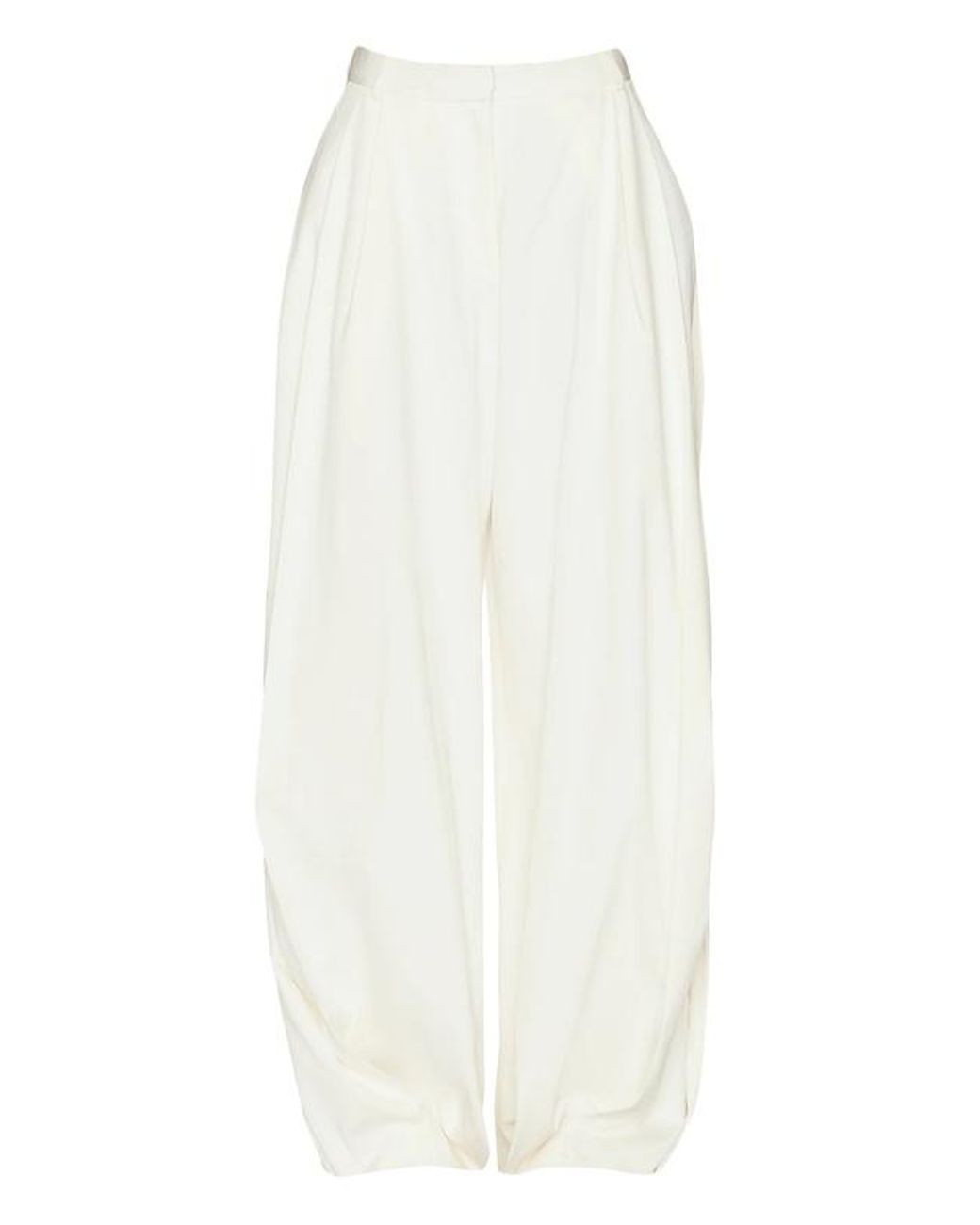 The Row White Faustine Pleated Trousers