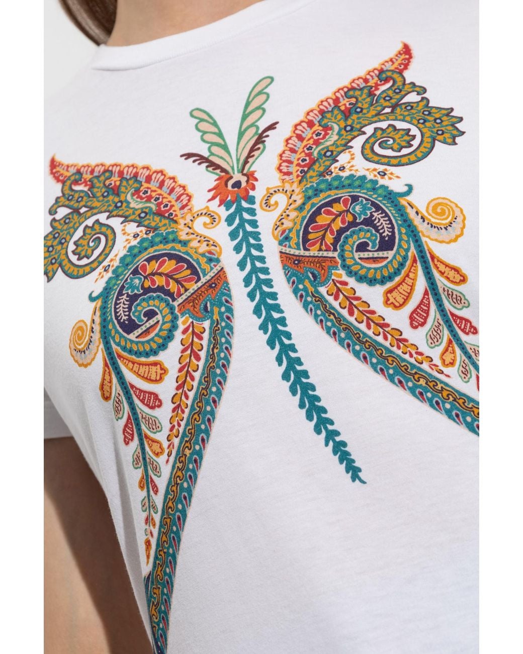 Etro White Pattern-Printed Crewneck T-Shirt