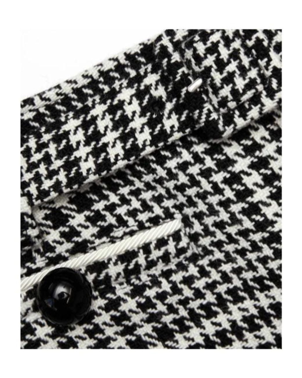 Self-Portrait Gray Houndstooth Belted Waist Mini Skort