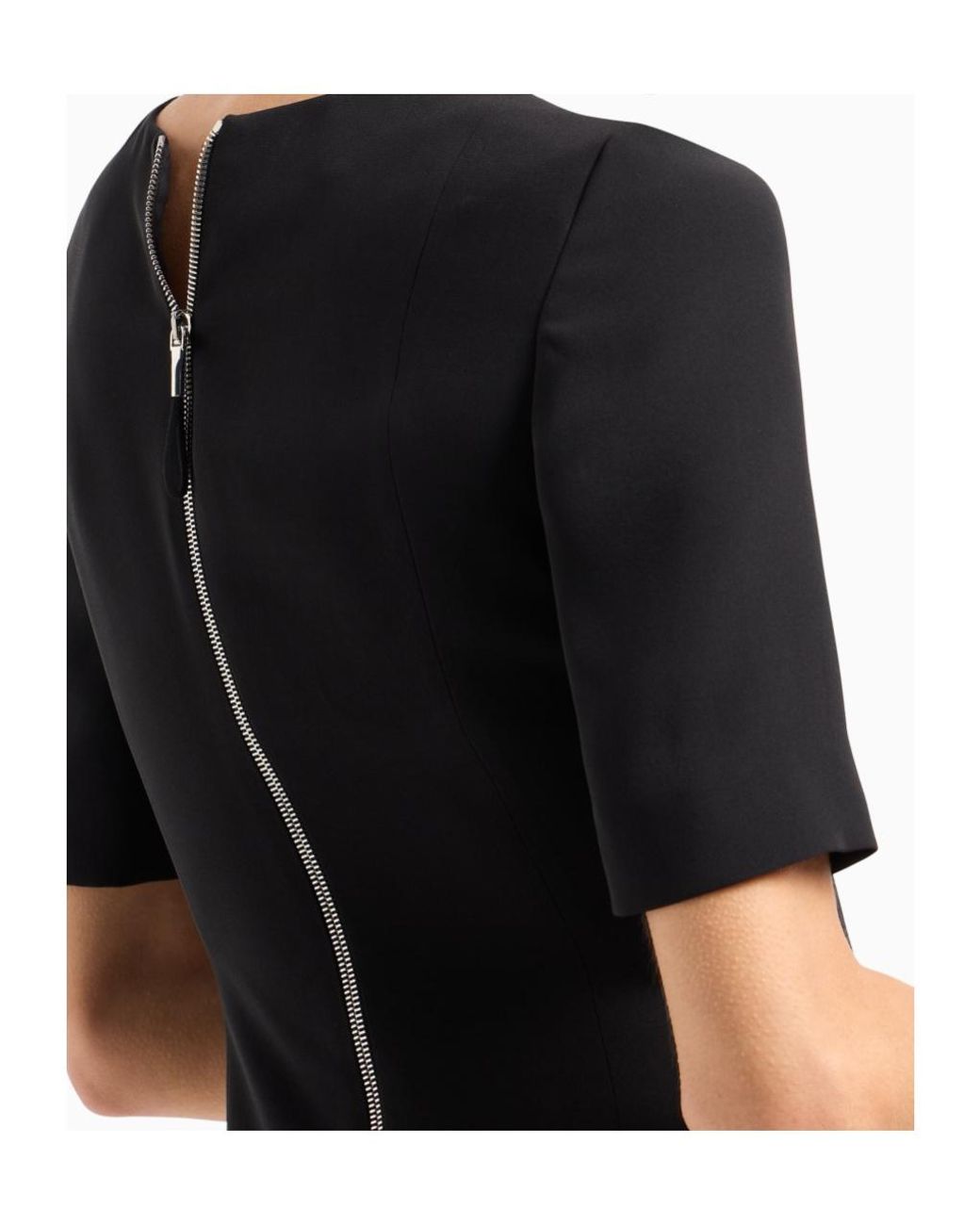 Giorgio Armani Black Short Sleeve Pencil Dress