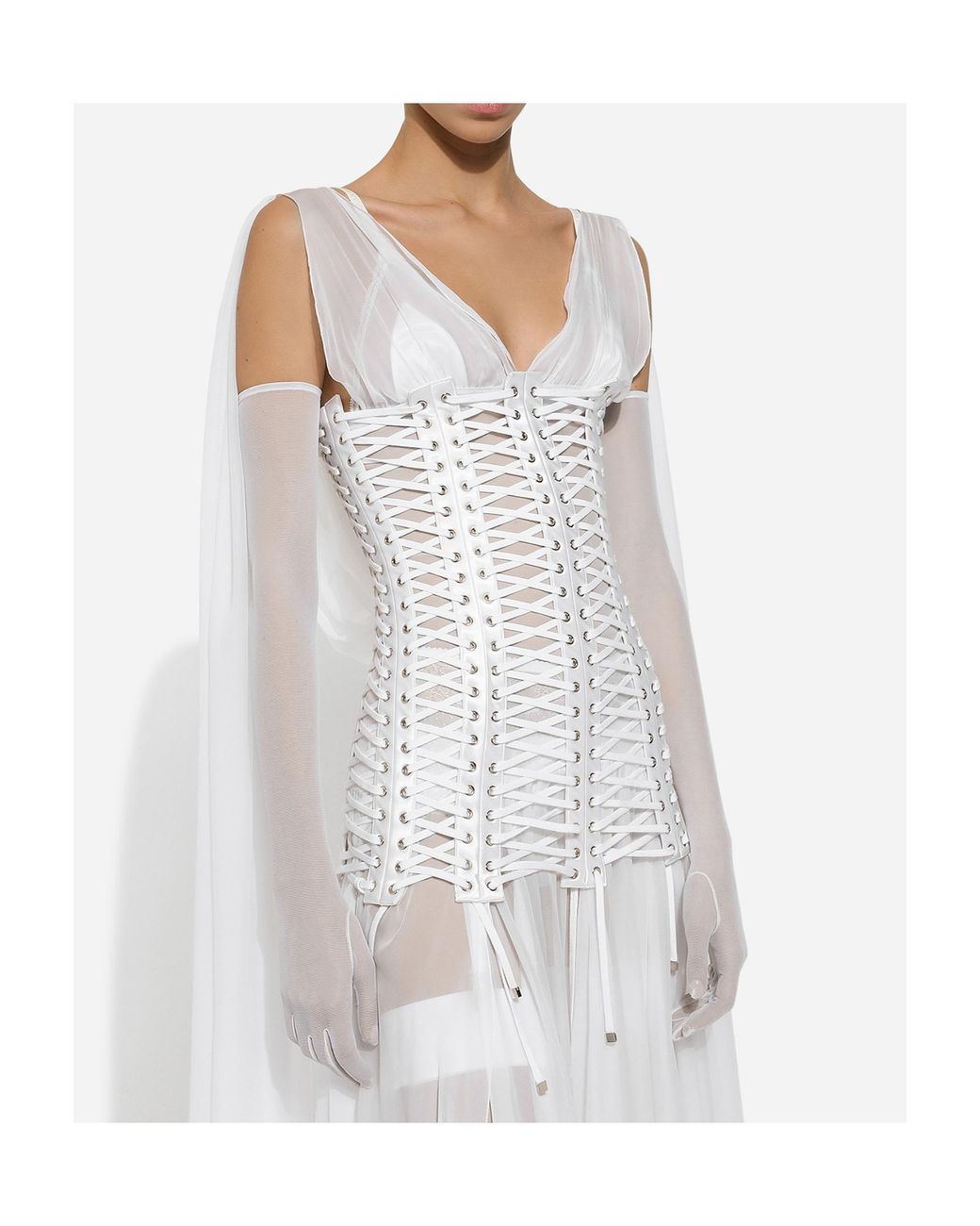 Dolce & Gabbana White Tulle Gloves